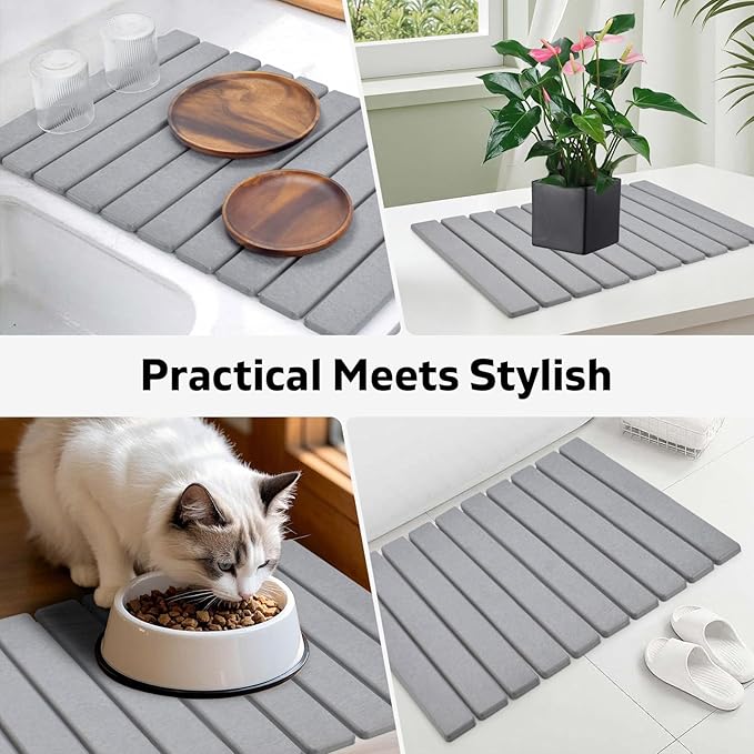 Stone Dish Drying Mats for Kitchen Counter, Drying Collapsible Dish Drying Mat - Image 7