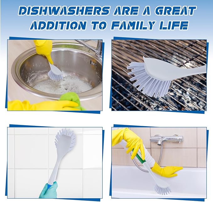 Hsei 6 Pcs Blue and Green Kitchen Scrub Dish Brush Bulk - Image 4