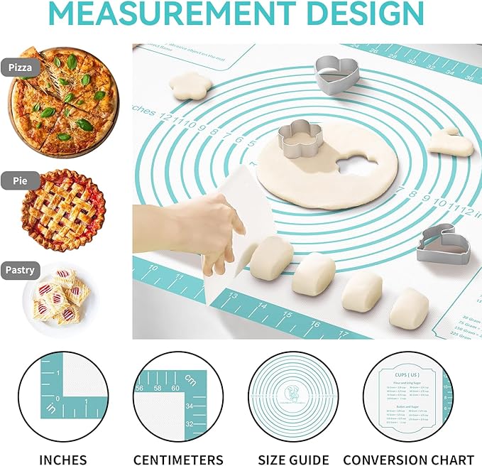 Silicone Pastry Mat for Dough Rolling, Silicone Baking Mat - Image 2
