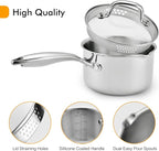 Stainless Steel Saucepan with Tempered Glass Lid, 2.5 Quart Multipurpose - Image 3