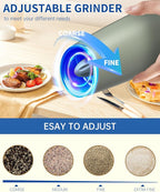 CIRCLE JOY Gravity Electric Salt and Pepper Grinder Set Automatic Salt and - Image 4