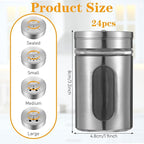 24 Pcs Stainless Steel Spice Jars - Image 2