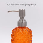 16 oz Diamond Pattern Glass Soap Dispenser, Kitchen and Bathroom Refillable - Image 4