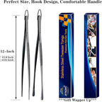 JETKONG 2 Pcs 12-Inch Food Tweezer Tongs, Stainless Steel Kitchen Tweezer - Image 7