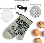 Happy Camper Oven Mitts and Pot Holders Sets of 4, Resistant Hot Pads - Image 4