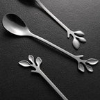 AnSaw Elegant Silver Leaf Coffee Spoons - Image 5