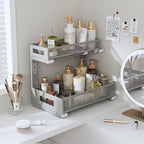 1 Pack-11.4"-16.14" H Under Sink Storage Organizer, Large 2-Tier Elegant Mesh - Image 8