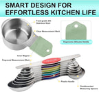 16 Pcs Magnetic Measuring Cups and Spoons Set, Stackable Metal Measure Cup - Image 2