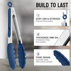 HOTEC Premium Stainless Steel Locking Kitchen Tongs - Image 5
