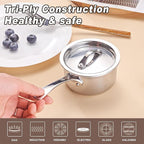 Mini Sauce Pan with Lid, Tri-Ply Stainless Steel Pot with Stay-Cool Handle & - Image 3