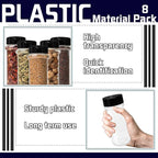 8 Pack 5.5 Oz Plastic Round Spice Bottles - Image 3