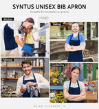 Syntus Apron for Men Women, Adjustable Cooking Kitchen Chef Aprons - Image 7