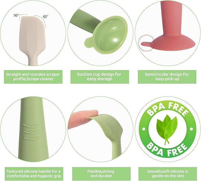 Baby Diaper Cream Spatula 3 Pack Diaper Spatulas Soft Silicone Diaper Cream - Image 5