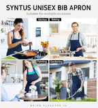 Syntus 12 Pack Bib Apron, Unisex Aprons Adjustable Waterdrop Resistant - Image 7