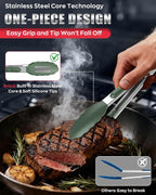 600ºF Heat Resistant Kitchen Tongs, Premium Locking Cooking Tongs - Image 5