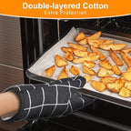 AUAUY Oven Mitts and Pot Holders 6PCS Set, 392°F Heat Resistant Cooking Gloves - Image 3