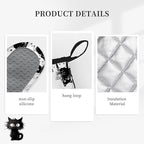 Black Cat Oven Mitts and Pot Holders Sets 3PCS, Cat Silicone Heat Resistant - Image 3
