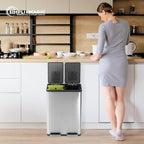 Simpli-Magic 16 Gallon Step Trash Can – Dual Compartment Kitchen Garbage Can - Image 9