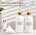 LOOCHICA 2 Pack White Glass Soap Dispenser Set - Image 4