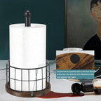 YINMIT Wood Paper Towel Holder Countertop, Farmhouse Paper Towel Holder - Image 7