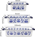 SOUJOY 3 Pack Porcelain Bakeware Set, Rectangular Baking Dishes, Lasagna Pan - Image 2