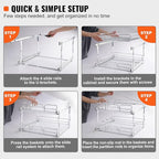 VEVOR 2 Tier 20"Wx21.2"Dx15.2"HPull Out Cabinet Organizer, Heavy Duty Slide Out - Image 5