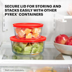 Pyrex Simply Store Glass Food Storage Container, Snug Fit Non-Toxic Plastic - Image 5