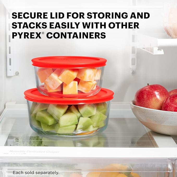 Pyrex Simply Store Glass Food Storage Container, Snug Fit Non-Toxic Plastic - Image 5