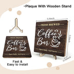 Coffee Bar Sign Plaque, Rustic Wooden Tabletop Plaque - Image 2