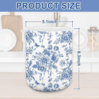 JarThenaAMCS Chinoiserie Floral Ceramic Utensil Holder Blue Flower Butterfly - Image 2