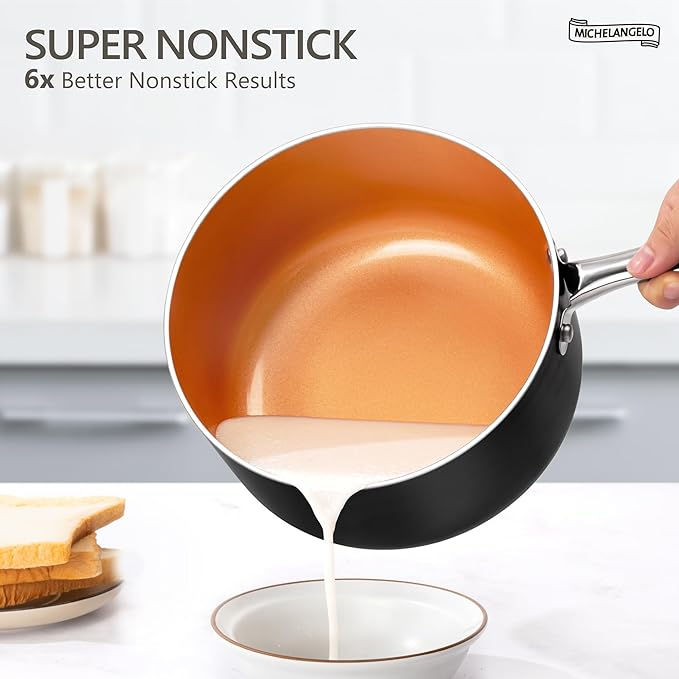 MICHELANGELO Nonstick 2 Quart Sauce Pan - Image 2