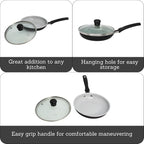 IMUSA 6.3” Gray Speckled Ceramic Mini Fry Pan - Image 2
