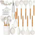 Umite Chef Kitchen Cooking Utensils Set, Wooden Handle Silicone Kitchen Gadgets by UmiteChef