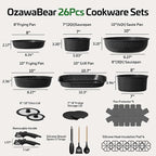26 Pcs Pots and Pans Set Non Stick, Ceramic Cookware Set Non Toxic - Image 2