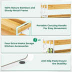 EsLuker.ly Spice Seasoning Rack Organizer Kitchen Countertop, 4 Tier Bamboo - Image 5