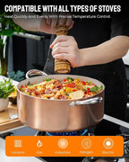 BEZIA Large 8 Quart Nonstick Cooking Pot - Image 4