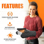 Silicone Oven Mitts, Heat Resistant 2PCS Oven Mitts - Image 4