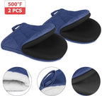 Short Oven Mitts, Heat Resistant 500°F, Silicone Grip Kitchen Gloves, Non-Slip - Image 3