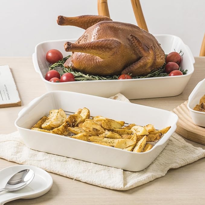 HOMBENE 2 QT Small Ceramic Baking Dish, Lasagna Pan - Image 7