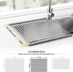 Tomorotec 17.7" x 15.5" Roll Up Dish Drying Rack Over Sink Drying Rack Sink - Image 4