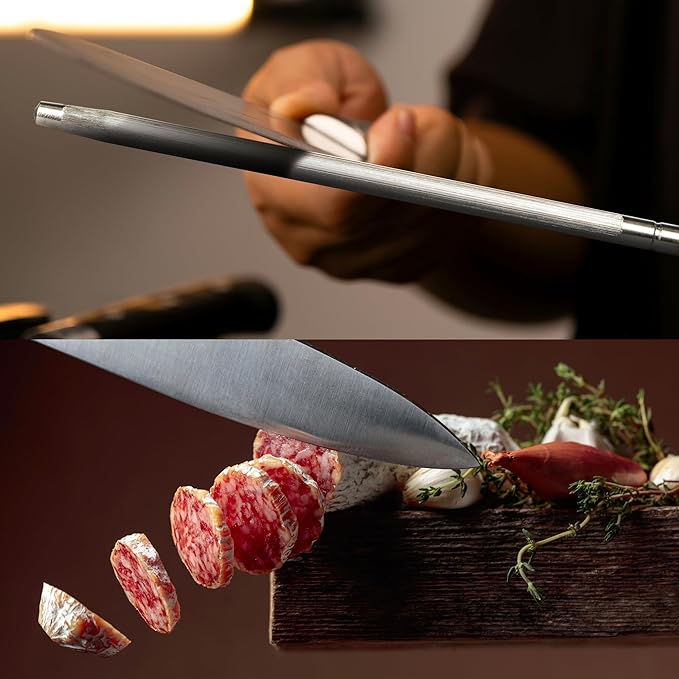 Knife Sharpener Rod, Kitchen Knives Sharpener Carbon Steel Professional Knife - Image 5