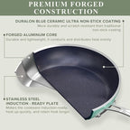 Nuwave Healthy Duralon Blue Ceramic Nonstick Cookware Set, Diamond Infused - Image 2