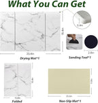 Large Stone Drying Mat for Kitchen Counter, Water-Absorbent Marble Diatomaceous - Image 3