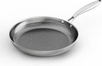COOKER KING 8-Inch Stainless Steel Pan, Hybrid Nonstick Frying Pan, 3-Ply Clad by cookerking