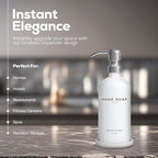 White Glass Hand Soap Dispenser Bathroom Set by Brighter Barns - Image 2