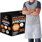 Xpose Safety 1000 White Plastic Disposable Aprons by XposeSafety