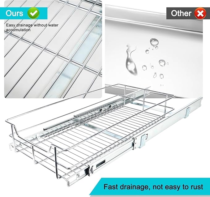Pull Out Cabinet Organizer 15" W X 22" D, Slide Out Drawers - Image 7