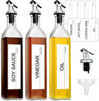 GMISUN Olive Oil Dispenser And Vinegar Bottle 3 Pack 17oz, by GMISUN