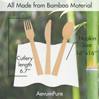 AevumPure 30 Sets Bamboo Cutlery - Image 3