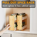 SpaceAid Bamboo Pull Out Spice Rack Organizer - Image 5